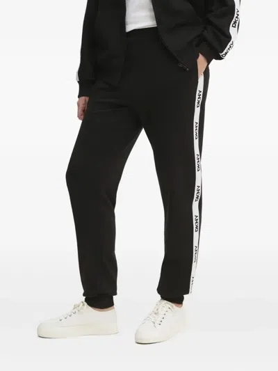 Dkny Logo-tape Track Pants In Black