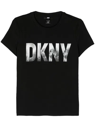 Dkny Logo Tee In Black  