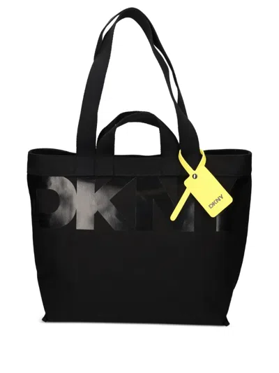 Dkny Logo Tote Bag In Black