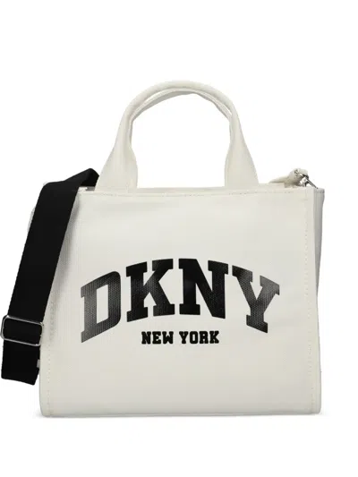 Dkny Logo Tote Bag In White
