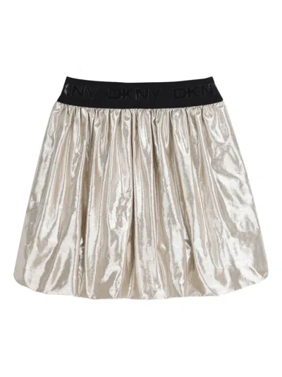 Dkny Kids' Logo-waistband Skirt In Neutral