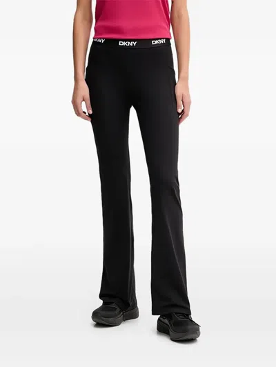 Dkny Logo Waistband Trousers In Black