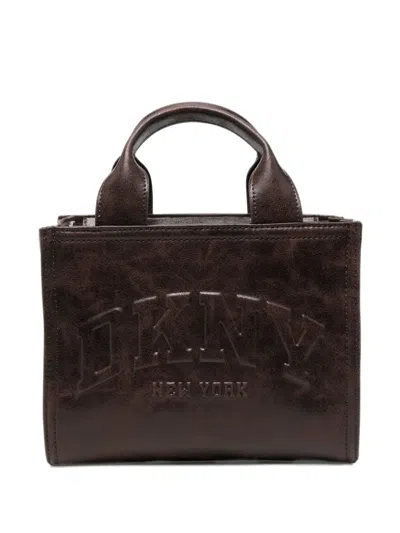 Dkny Logo-debossed Tote Bag In Brown