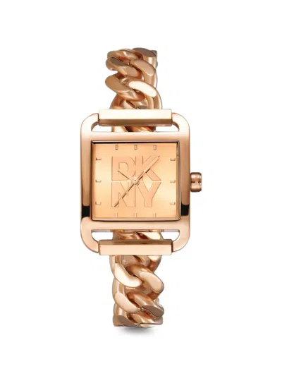 Dkny Logo-detail 27mm Watch In Gold