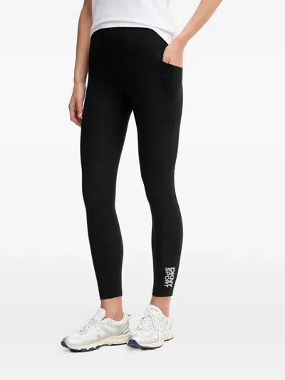 Dkny Logo-detail Leggings In Black