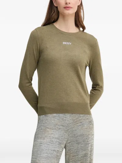 Dkny Logo-detail Sweater In Gray