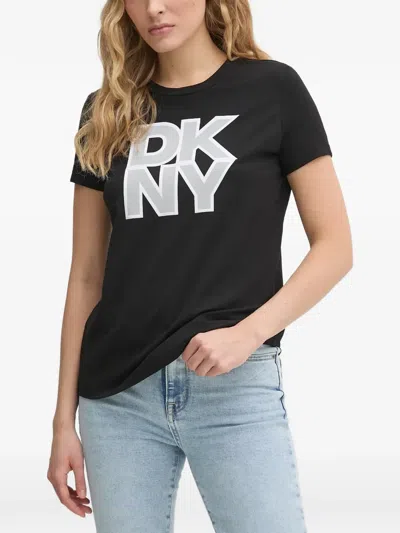 Dkny Logo-detail T-shirt In Black