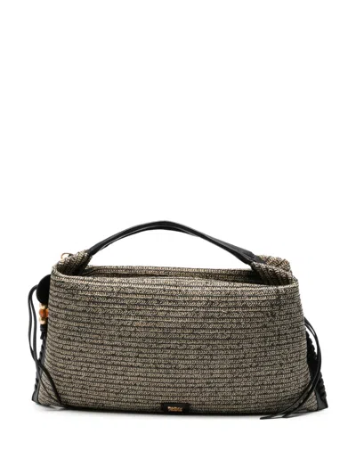 Dkny Logo-detail Woven-design Toyte Bag In Red