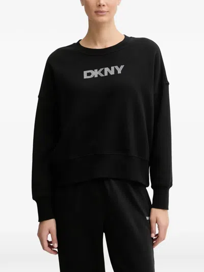 Dkny Logo-embellished Drop-shoulder Sweatshirt In Multi