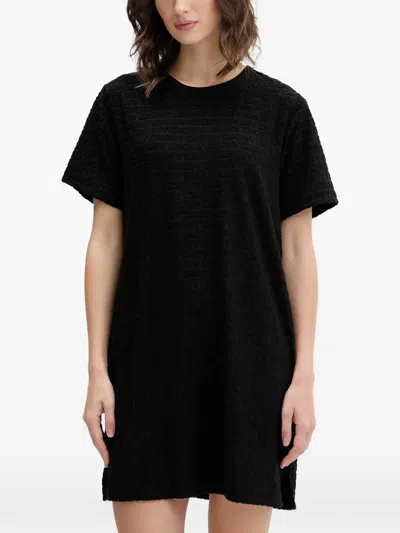 Dkny Logo-embossed Pajama One-piece In Black