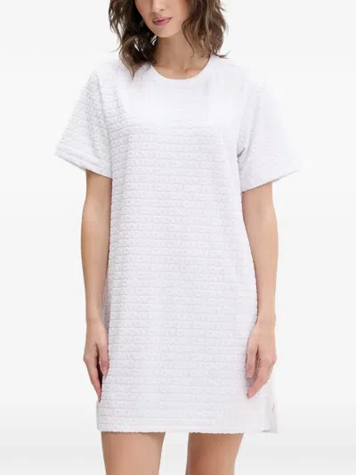 Dkny Logo-embossed Short-sleeve Nightdress In White