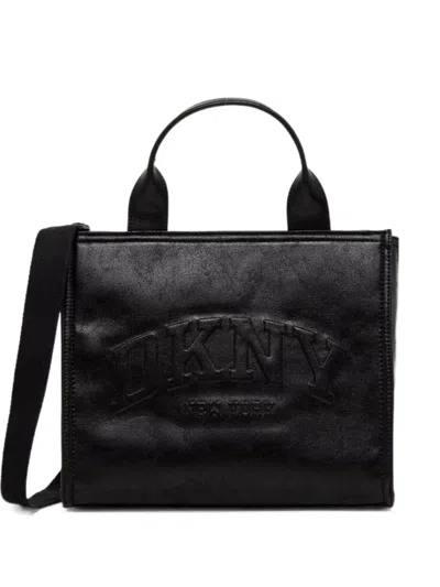Dkny Logo-embossed Tote Bag In Black