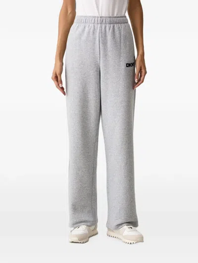 Dkny Logo-embroidered Track Pants In Gray
