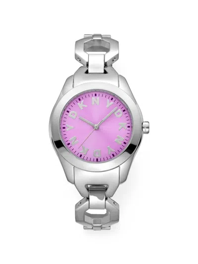 Dkny Logo-letter Markers 33mm Watch In Purple