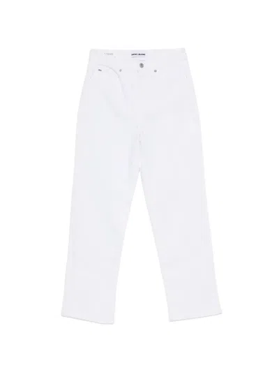 Dkny Logo-patch Straight-leg Jeans In White
