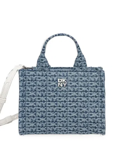 Dkny Logo-pattern Tote Bag In Blue