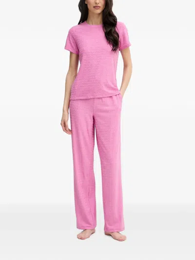 Dkny Logo-pattern Two-piece Pajamas In Pink