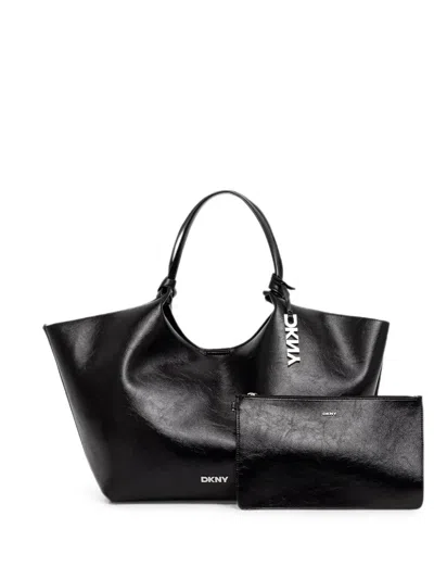 Dkny 로고 장식 매듭 토트 백 In Black