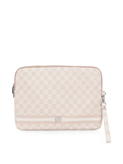 Dkny Logo-print Laptop Bag In Neutral