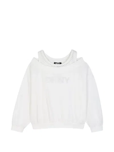 Dkny Kids' Logo-print Long-sleeve Sweatshirt (set Of Two) In White