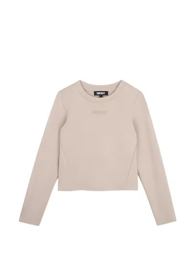 Dkny Kids' Logo-print Long-sleeve T-shirt In Multi