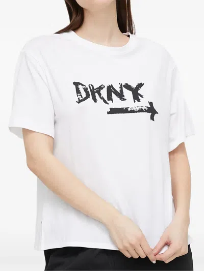 Dkny Logo-print Pajama Top In White