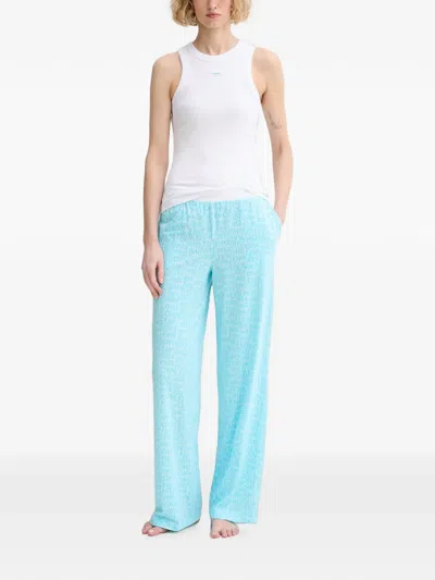 Dkny Logo-print Pajamas In Blue