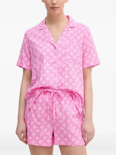 Dkny Logo-print Pajamas In Brown