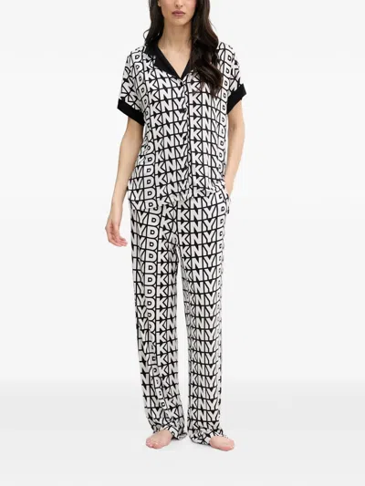 Dkny Logo-print Pajamas In Multi