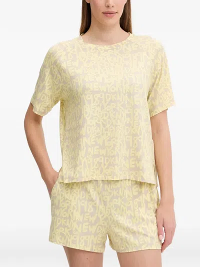 Dkny Logo-print Pajamas In Neutral
