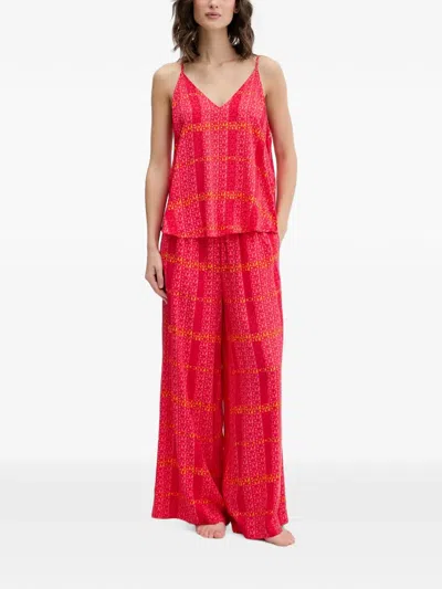 Dkny Logo-print Pajamas (set Of Two) In Red