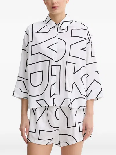 Dkny Logo-print Pajamas In White
