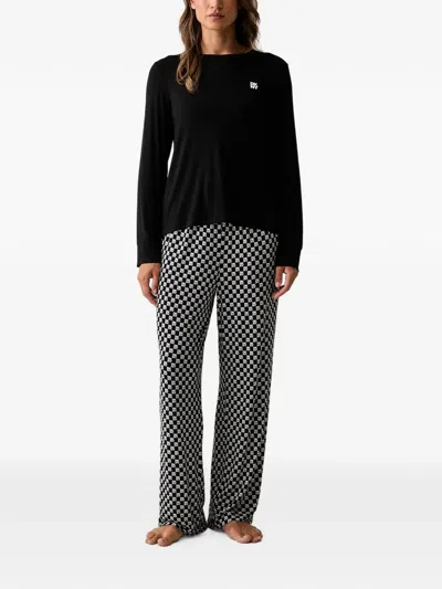 Dkny Logo-print Pyjamas In Black