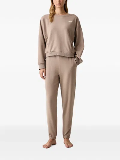 Dkny Logo-print Pyjamas In Neutral