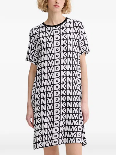 Dkny Logo-print Short-sleeve Nightdress In Multi