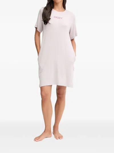 Dkny Logo-print Short-sleeve Nightdress In Pink