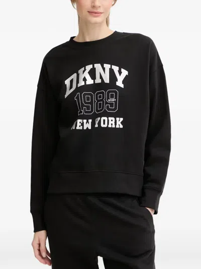 Dkny Logo-print Sweatshirt In Black