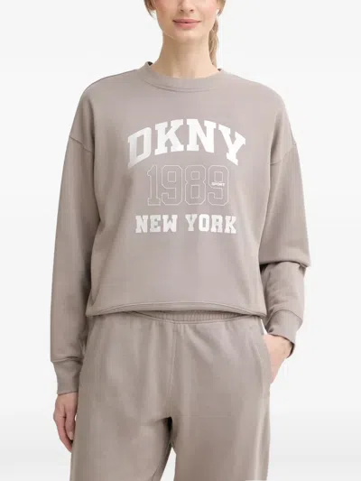 Dkny Logo-print Sweatshirt In Neutral