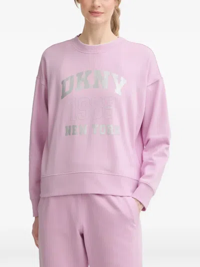 Dkny Logo-print Sweatshirt In Pink