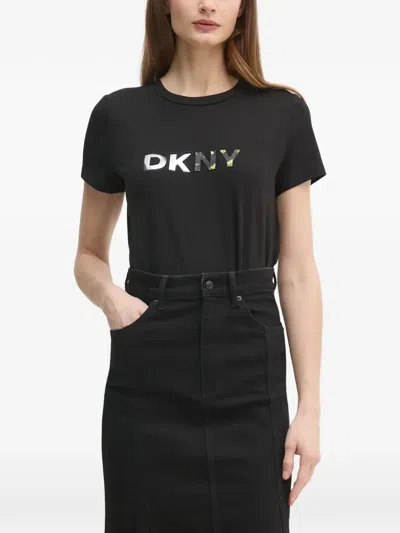 Dkny Logo-print T-shirt In Black