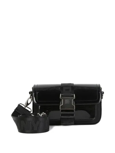 Dkny Kids' Logo-strap Buckle-fastening Shoulder Bag In Black