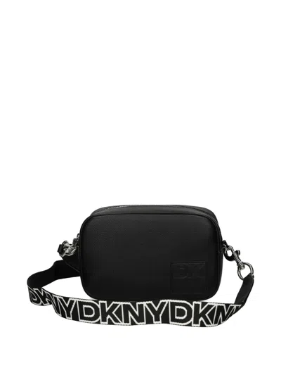Dkny Logo-strap Satchel In Black