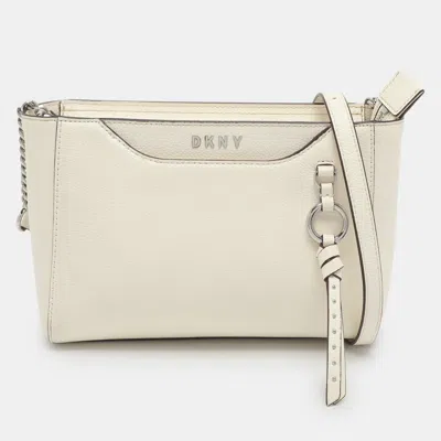 Pre-owned Dkny Lola White Leather Crossbody Bag