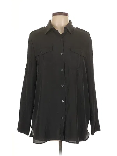 Pre-owned Dkny Long Sleeve Blouse In Black