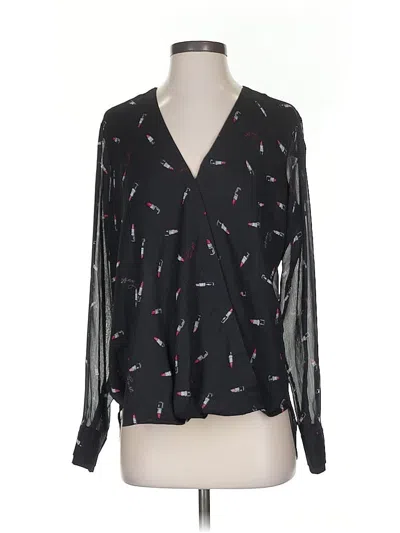 Pre-owned Dkny Long Sleeve Blouse In Black