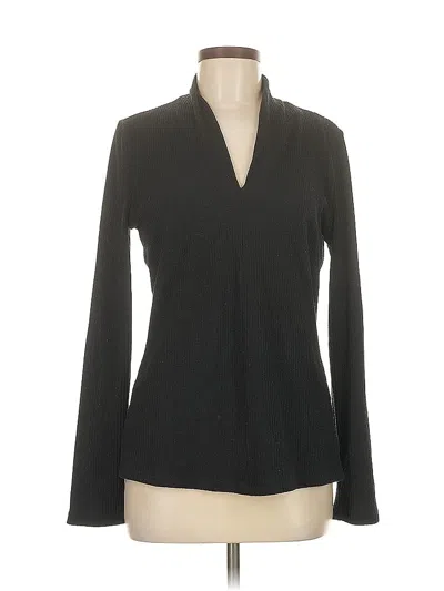 Pre-owned Dkny Long Sleeve Blouse In Black