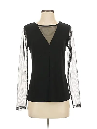Pre-owned Dkny Long Sleeve Blouse In Black