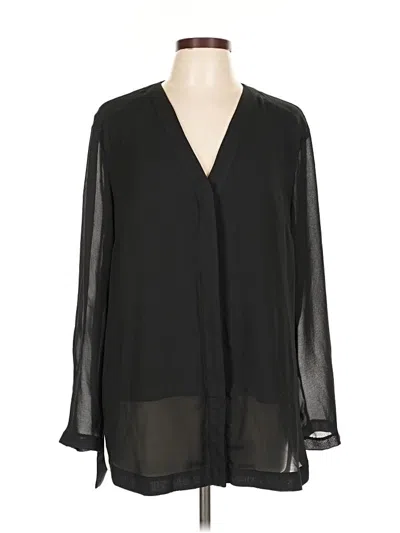 Pre-owned Dkny Long Sleeve Blouse In Black