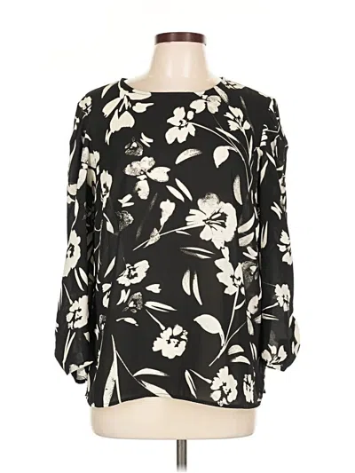 Pre-owned Dkny Long Sleeve Blouse In Black