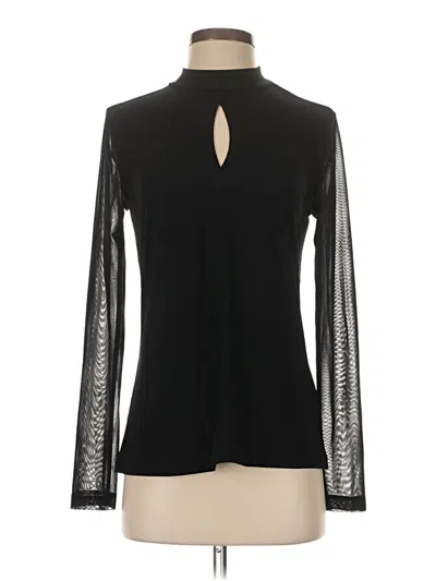 Pre-owned Dkny Long Sleeve Blouse In Black